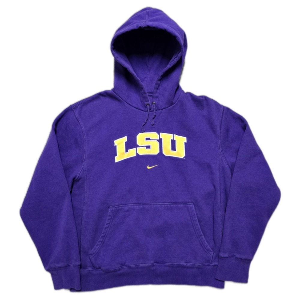 VTG Nike LSU Tigers Hoodie Men's M Purple Center Swoosh Y2K